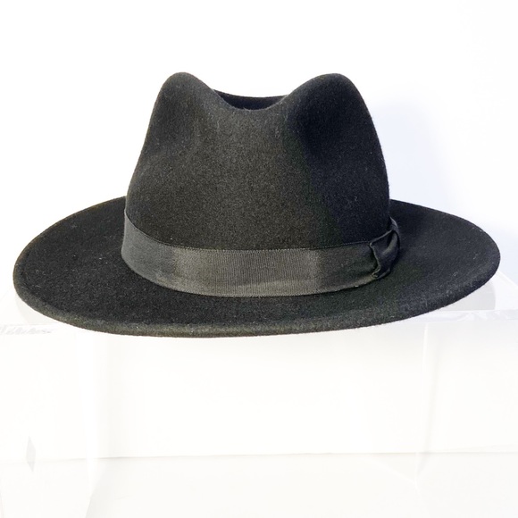 Black Wool Fedora Hat